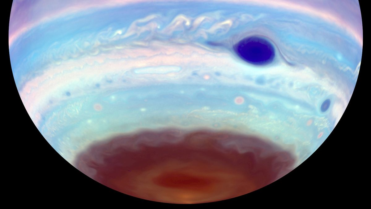  Magnetic tornadoes on Jupiter are creating storms the size of Earth.
 