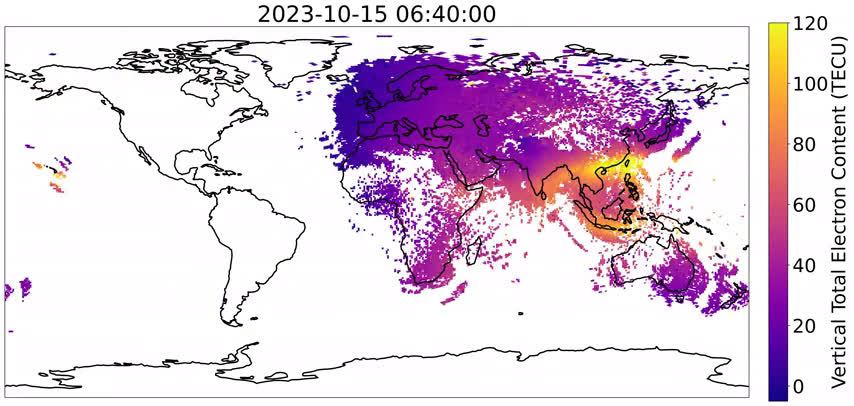 Using smartphones to track alterations in the ionosphere.
 