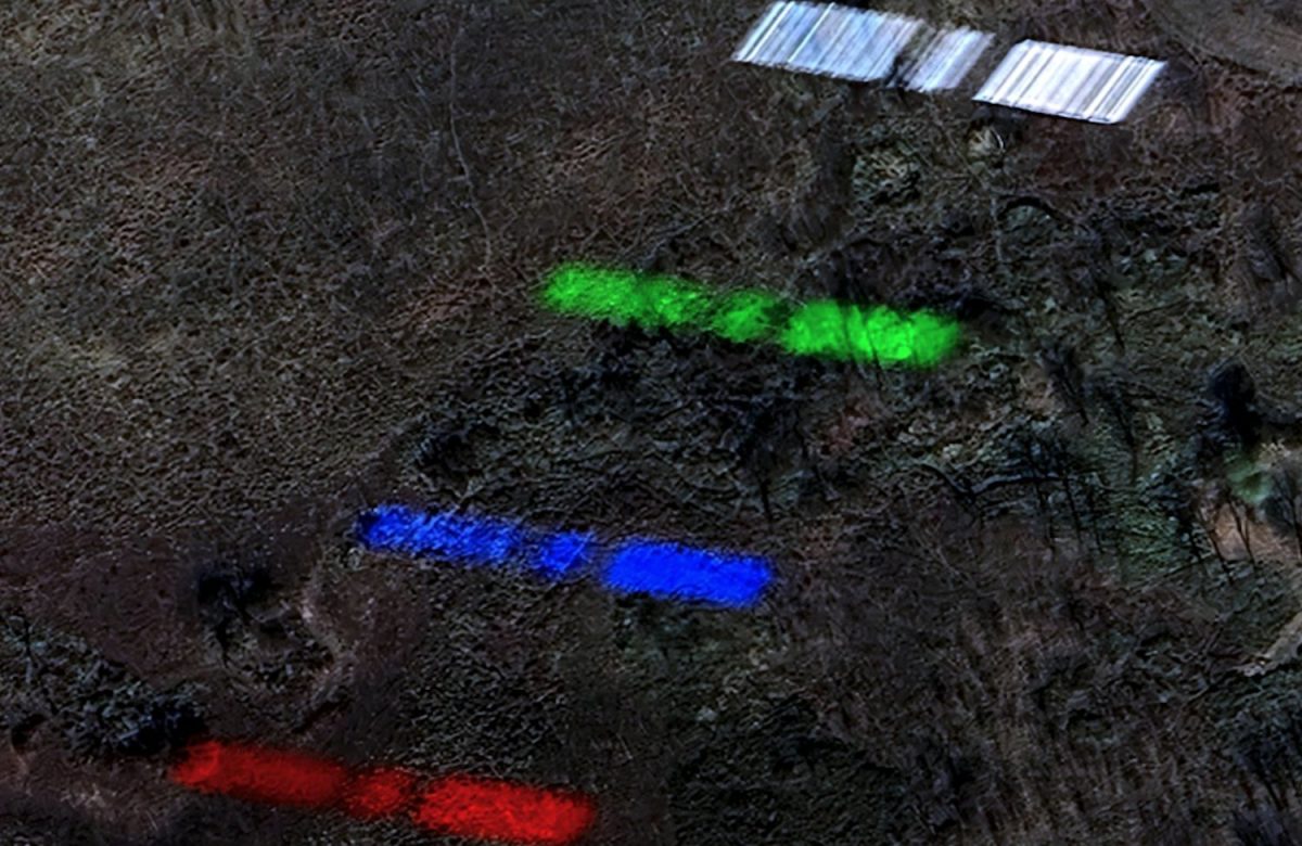 ​Google Earth has recorded a fascinating image showing a satellite seemingly appearing four times above Texas.
 