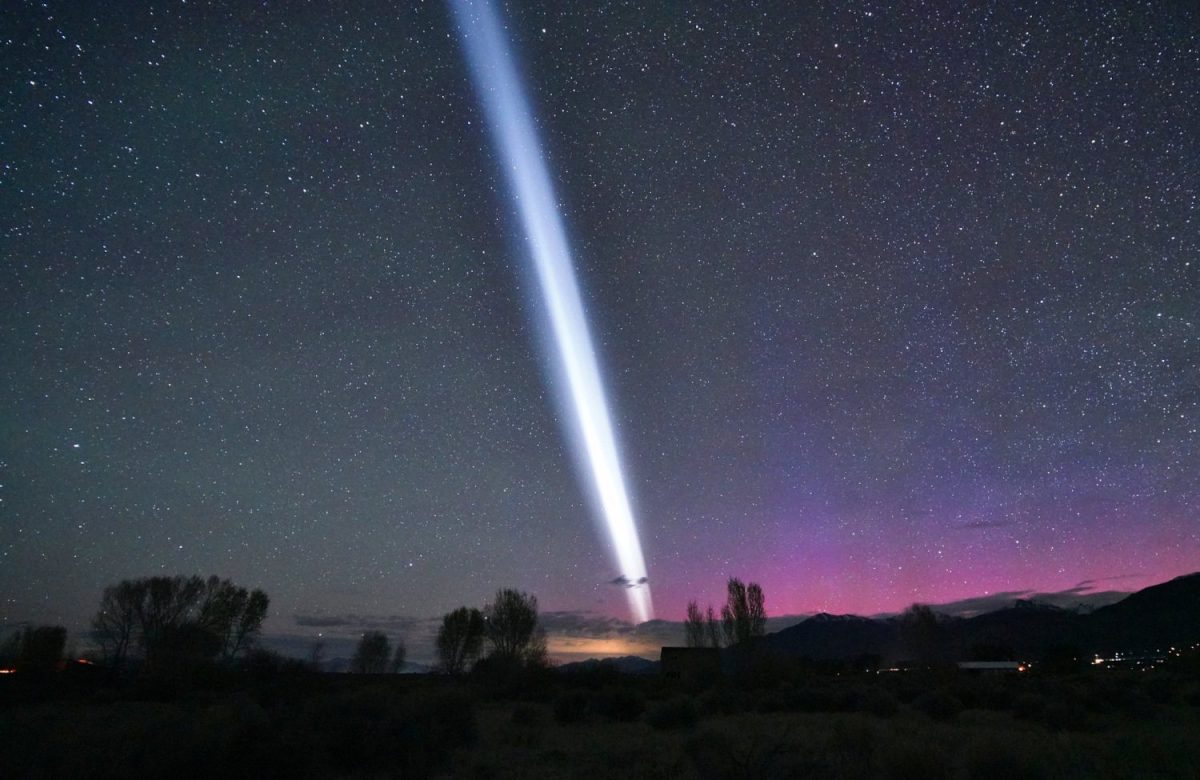 ​Unusual, Bright White Line Interrupts Rare Aurora Displays Across the United States.
 