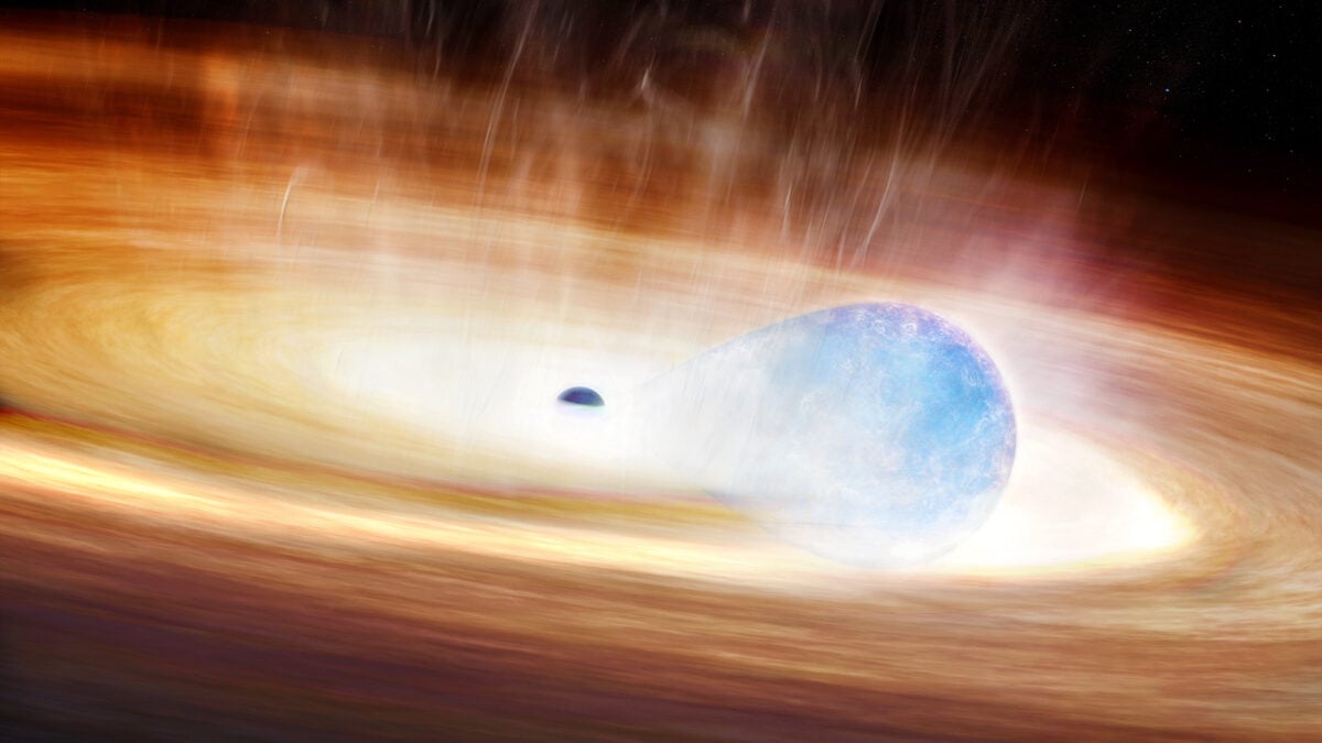  ​A star attempts to engulf a black hole, resulting in the ignition of one of the most unusual supernovas ever observed.
 