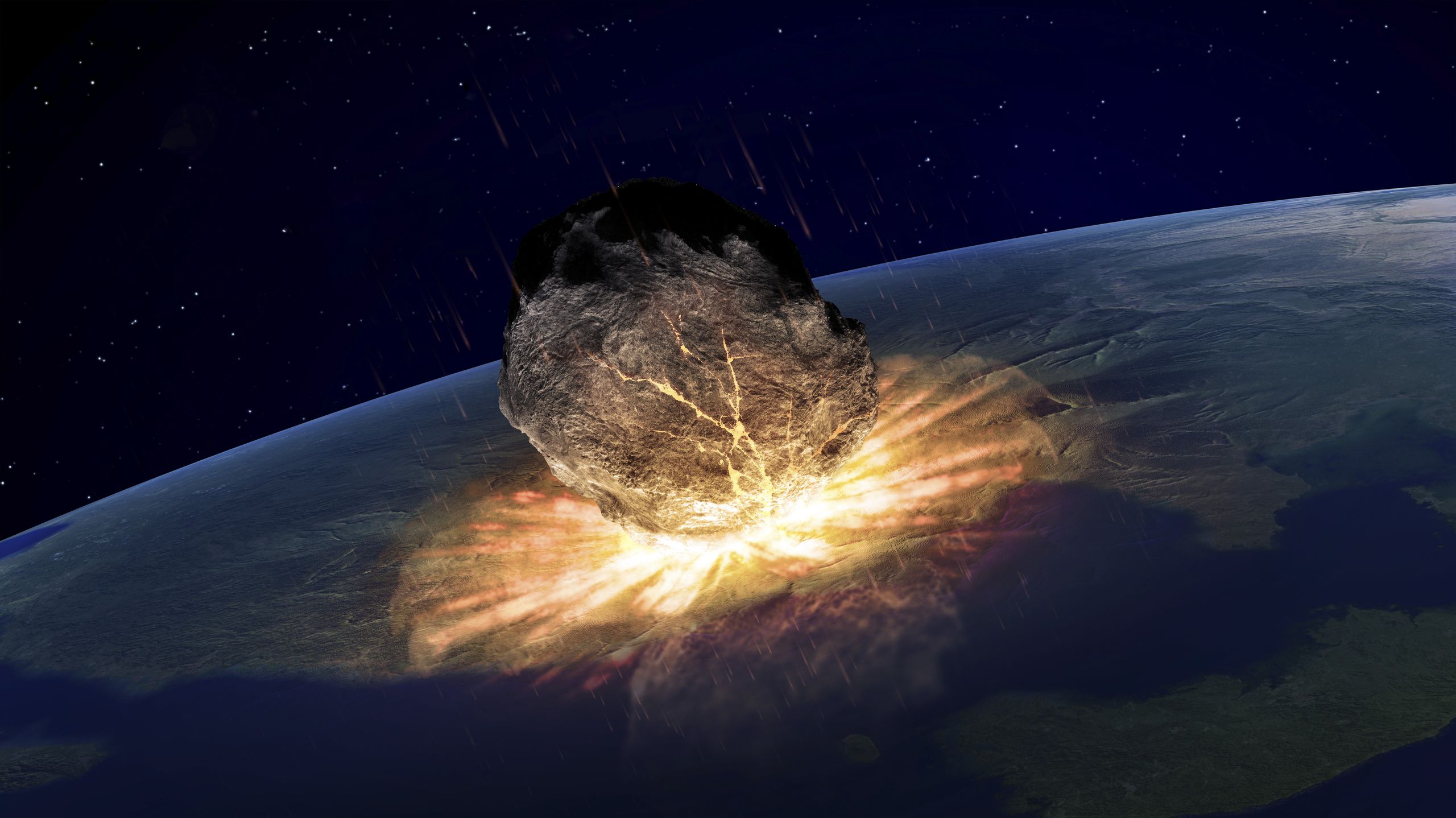  What occurred when the asteroid that killed the dinosaurs crashed into Earth?
 