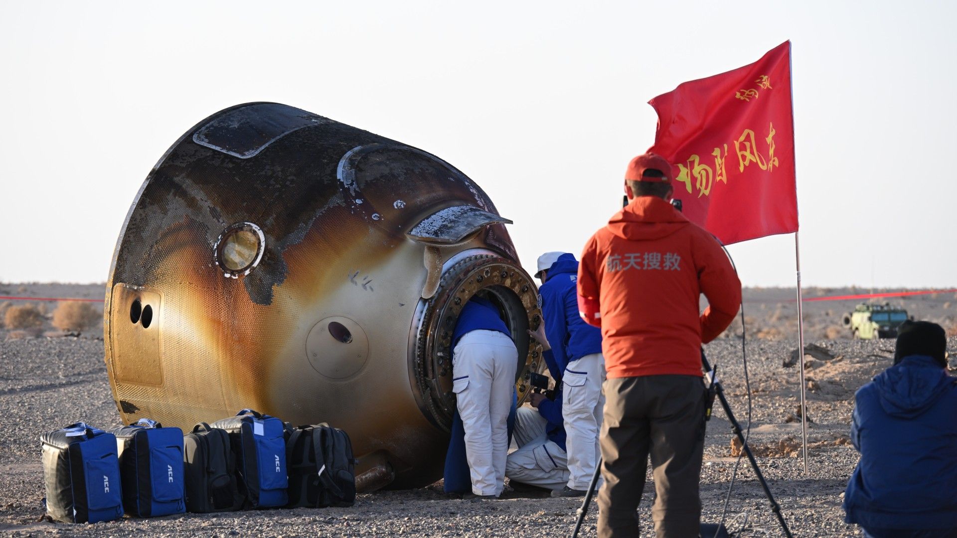  China will return the damaged spacecraft to Earth after launching a replacement for the stranded astronauts.
 